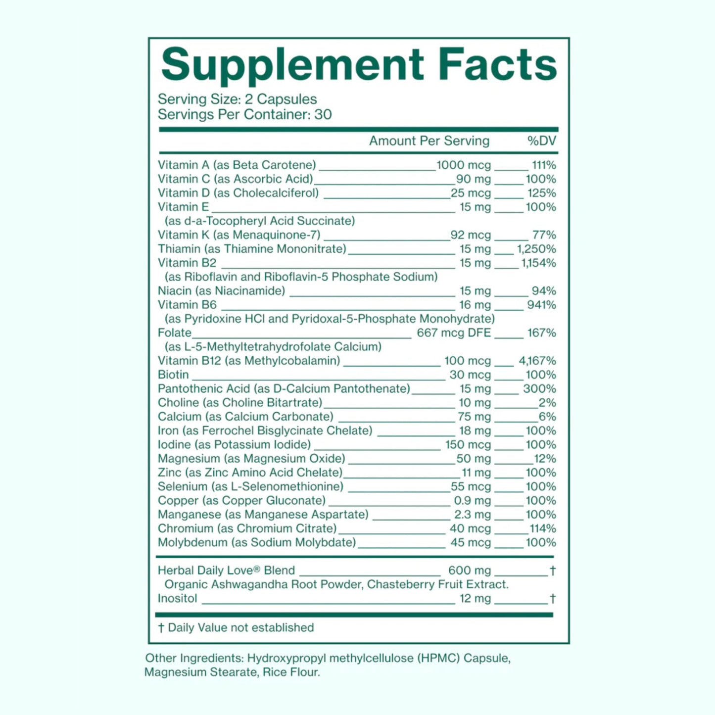Love Wellness Daily Love Multivitamin for Women | Supports Energy, Cortisol, Immune Health, Stress Relief, & PMS | Complete with Vitamin D, C, Iron, Calcium, Zinc, & Biotin, Magnesium | 30-Day Supply Love Wellness buy supplements Au