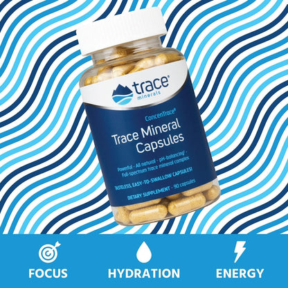 Trace Minerals ConcenTrace Trace Mineral Capsules - ConcenTrace Capsules for Overall Health - Bone Strength, Muscle Recovery & Energy Support