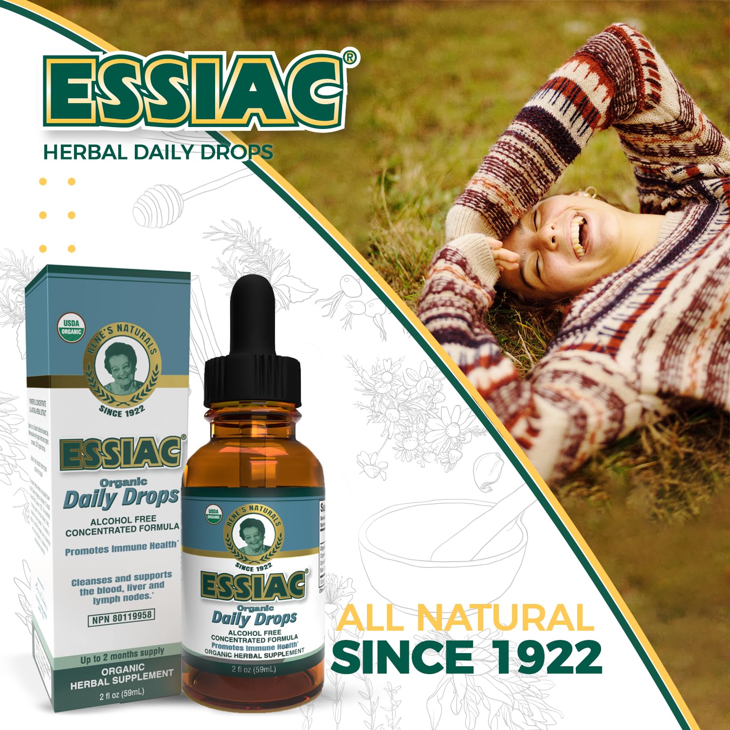 Essiac All-Natural Tea Powder & Organic Wild-Crafted Daily Drops | Detoxify Liver, Blood & Lymph Node Essiac buy supplements Au