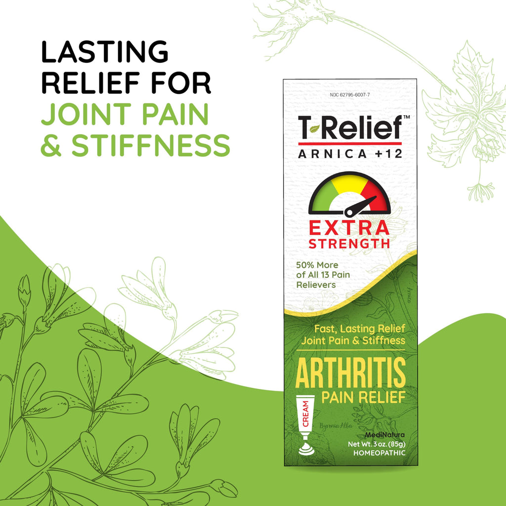T-Relief Extra Strength Arthritis Cream Arnica +12 Pain Relieving Natural Medicines Help Soothe Soreness Stiffness Aches & Pains in Joints Naturally - 3 oz MediNaturaBuy Supplements Australia