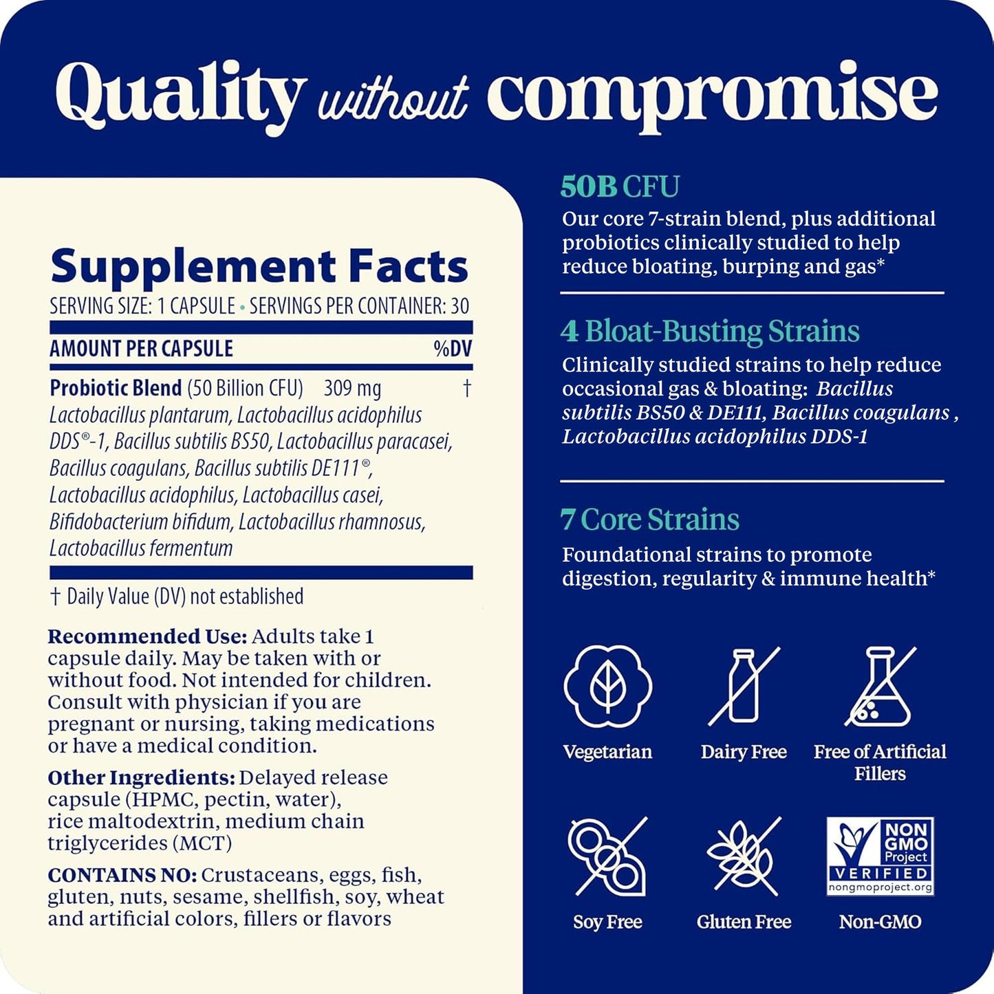 Enzymedica SubCulture Probiotic for Bloat & Digestive Health - Probiotic Supplement Capsules for Women & Men, 50 Billion CFU, Gut Health Support for Adults,