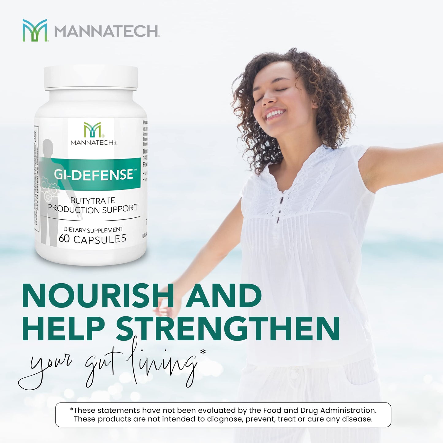 Mannatech Butyrate Supplement - Supports Gut Barrier Function, Intestinal Health, and Digestive Comfort - Promotes Short Chain Fatty Acid Production, Immune Support Supplement GI-Defense 60 Capsules Mannatech buy supplements Au