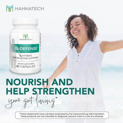 Mannatech Butyrate Supplement - Supports Gut Barrier Function, Intestinal Health, and Digestive Comfort - Promotes Short Chain Fatty Acid Production, Immune Support Supplement GI-Defense 60 Capsules Mannatech buy supplements Au