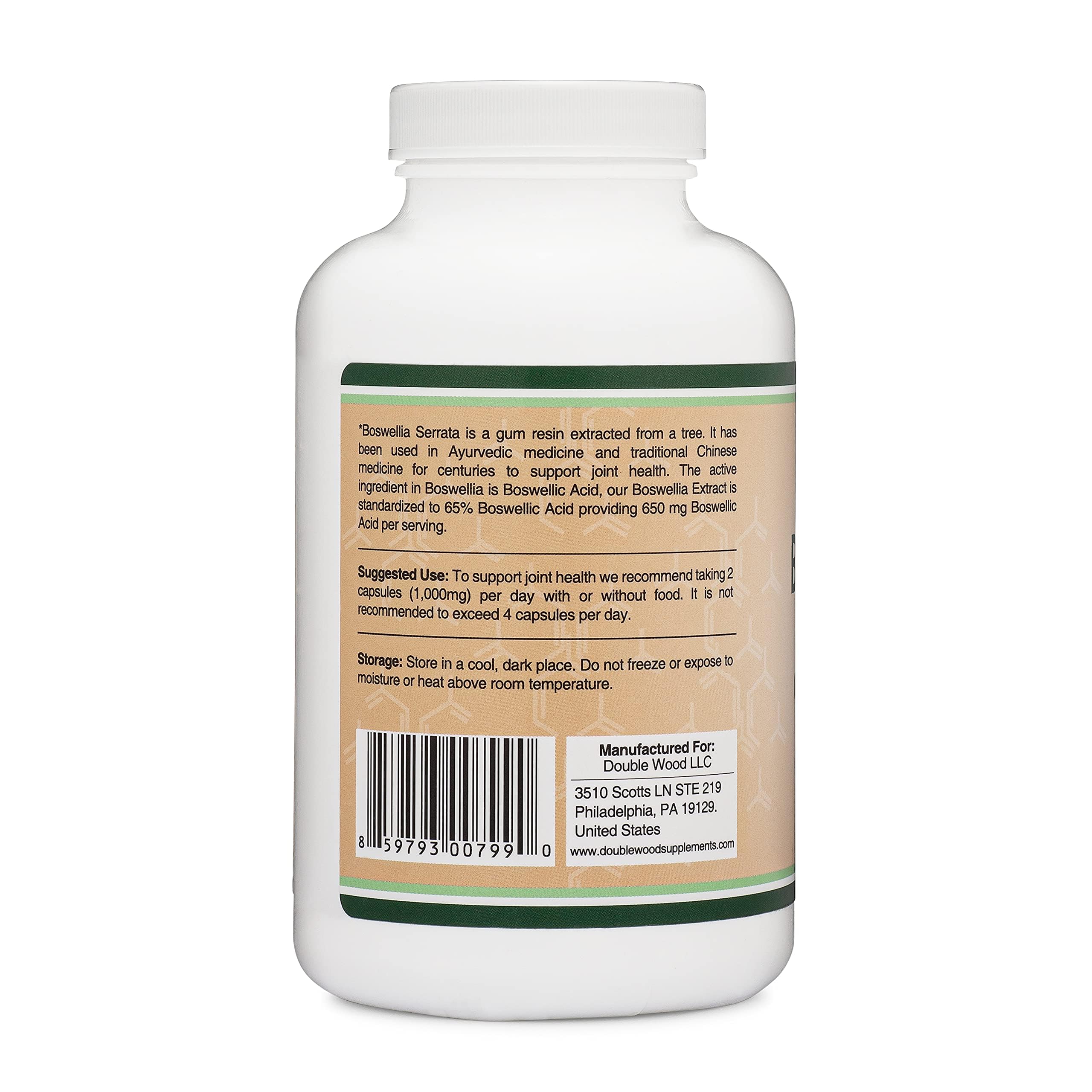 Boswellia Serrata - 240 Capsules (Max Strength 1,000mg of 65% Boswellic Acid Extract) Boswellia Extract Capsules (Joint Support Supplement for Joint Health) Third Party Tested by Double Wood Double Wood SupplementsBuy Supplements Australia