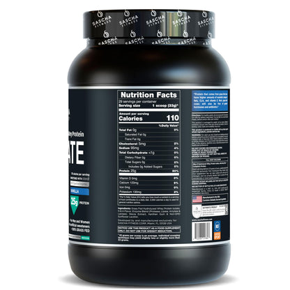 SASCHA FITNESS Hydrolyzed Whey Protein Isolate,100% Grass-Fed (2 Pounds, Vanilla)