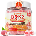 Vitamin D3 K2 Gummies 5000IU / 10,000 IU with 500mg Calcium + K2(MK-7) 200mcg, Magnesium, Vitamin C & Zinc, Extra Strength - Ultimate Absorbency for Bones
