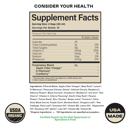 Complete Natural Urinary Tract Complete 8oz - Liquid Supplement for Urinary Tract Health with Organic Cranberry, D-Mannose, Beet Root, Fennel Seed, and Turmeric Complete Natural ProductsBuy Supplements Australia