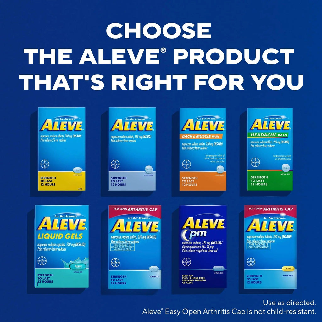 Aleve PM Sleep Aid Plus Pain Reliever Caplets, Naproxen Sodium & Diphenhydramine HCl, Nighttime, 120 Count AleveBuy Supplements Australia