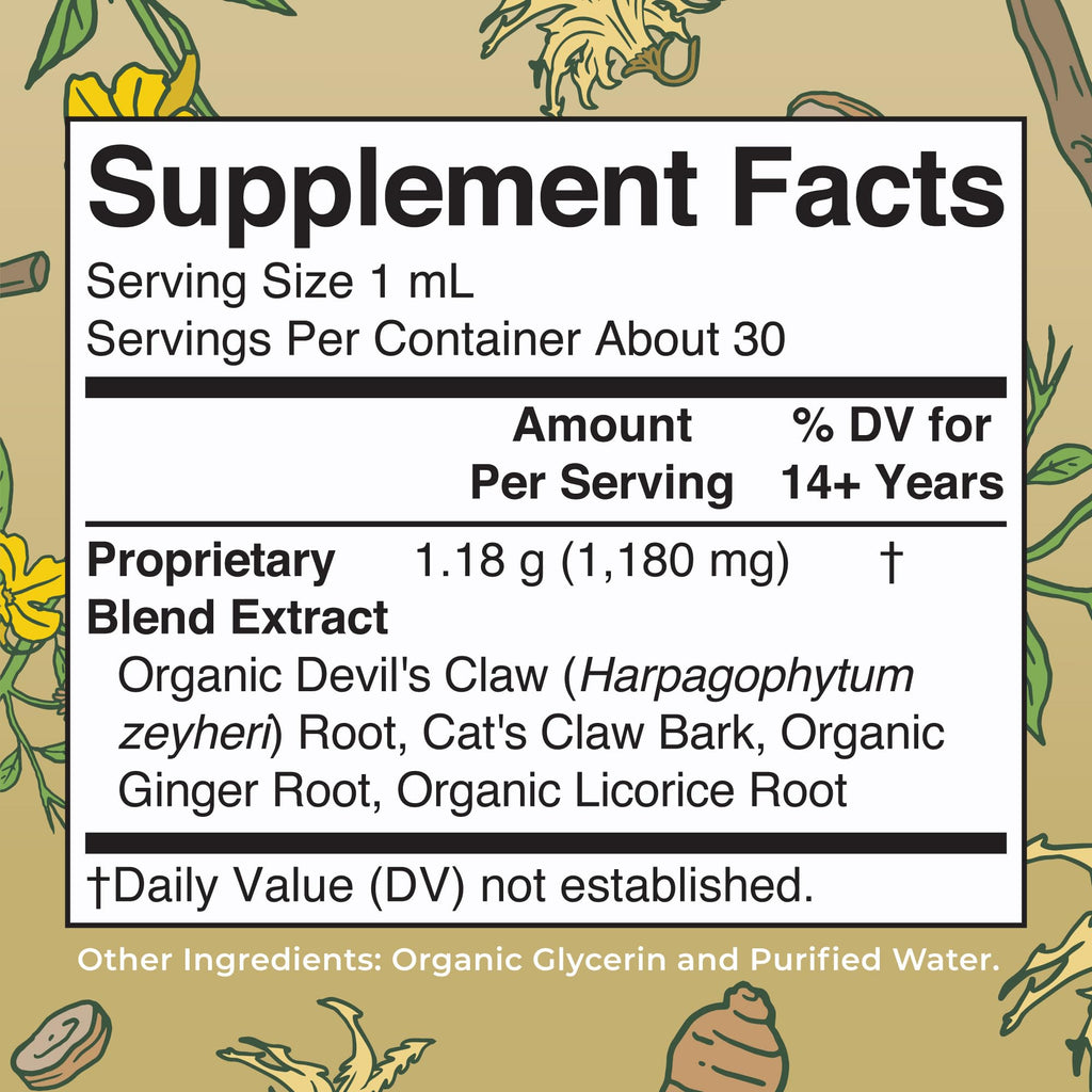 MaryRuth Organics Joint Health Liquid Extract | Four Herbal Blend Liquid Drops | Ginger Root | Licorice Root | Cats Claw | Devils Claw | Vegan | Non GMO | Alcohol Free Tincture | 30 Servings MARYRUTH'SBuy Supplements Australia