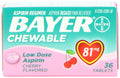 Bayer Chewable Low Dose Aspirin 81 mg Tablets Cherry 36 Tablets BayerBuy Supplements Australia