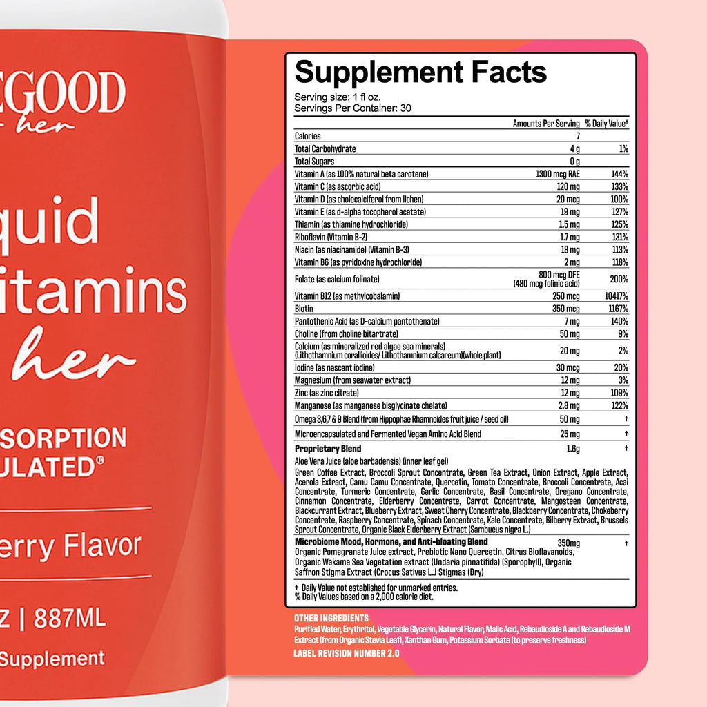 PureGood Women’s Liquid Multivitamin | 70+ Nutrients, Superfoods & Omegas | High Absorption Daily Supplement | PureGood