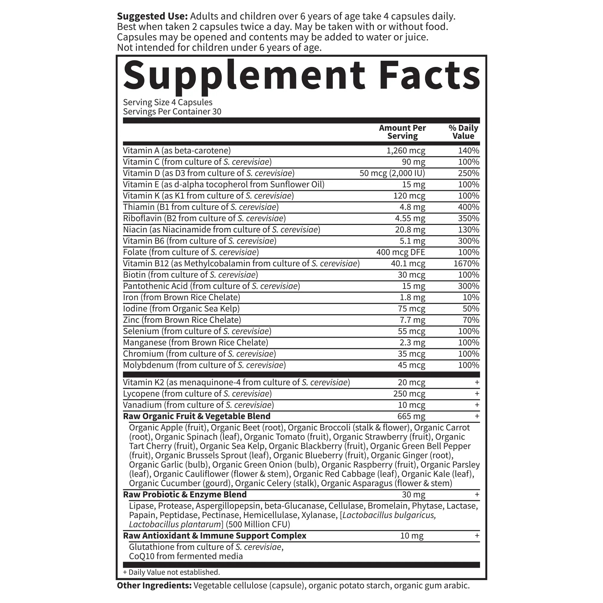 Garden of Life Multivitamin for Women, Men & Kids Age 6 and up, Vitamin Code Family Multi - 120 Vegetarian Capsules, Whole Food Vitamins Garden of Life