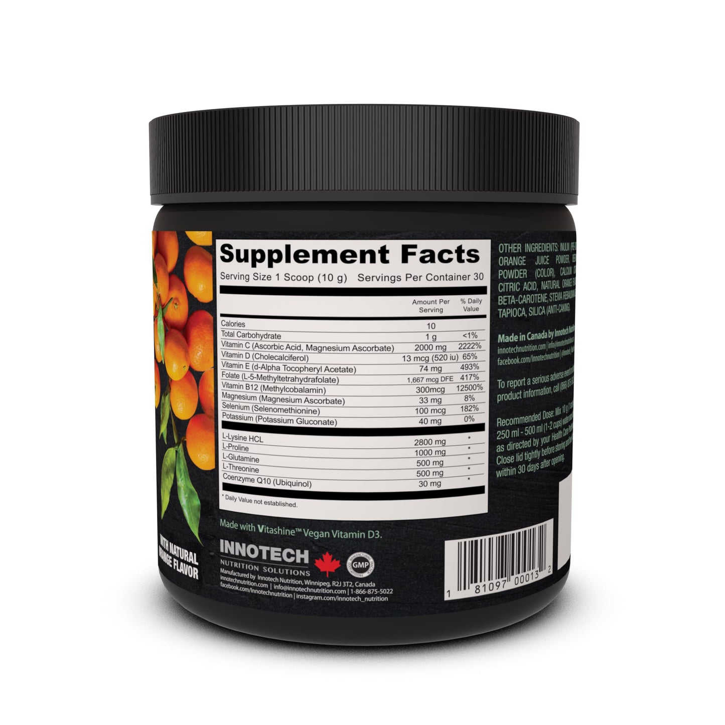 Innotech Nutrition CardioFlex Q10 Heart Health & Energy Support CoQ10 Amino Acids & Electrolytes Orange 360g Innotech Nutrition Solutions buy supplements Au