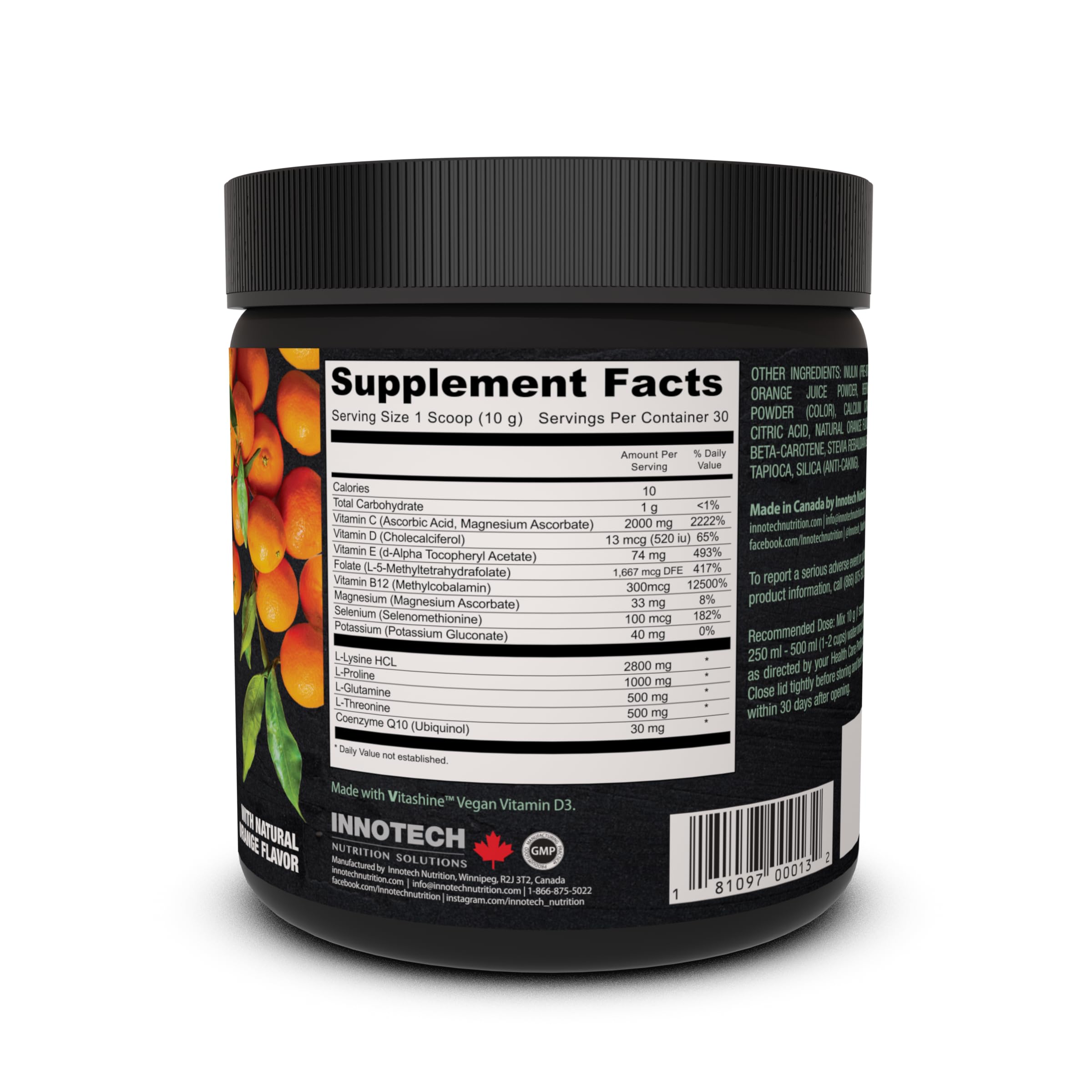 Innotech Nutrition CardioFlex Q10 Heart Health & Energy Support CoQ10 Amino Acids & Electrolytes Orange 360g Innotech Nutrition Solutions buy supplements Au