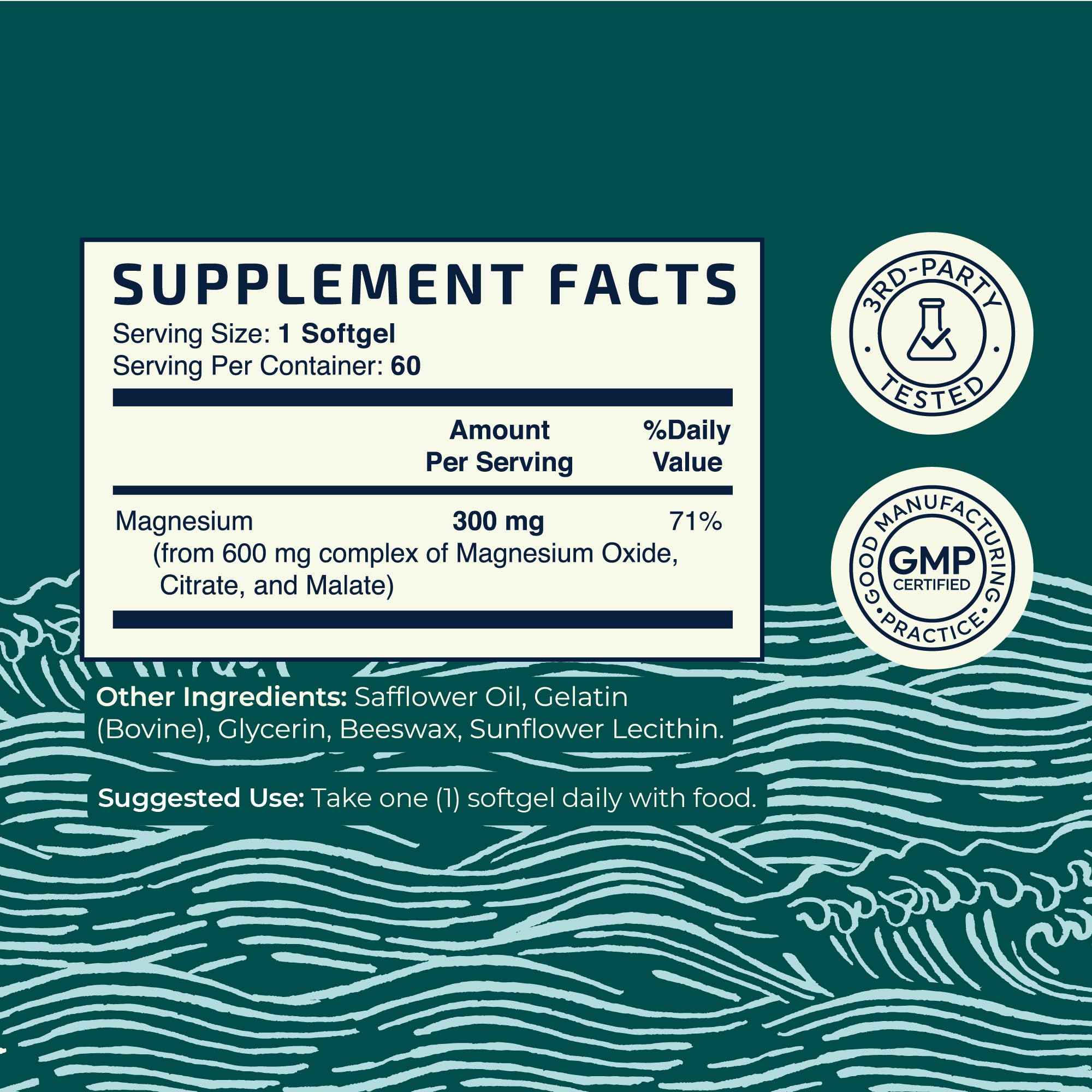 Triple Magnesium Softgels | Citrate, Malate, & Oxide | Highly Absorbable Magnesium Supplement for Digestion, Calm, Leg Cramps, & Sleep Support | 300mg Complex | Easy to Swallow Soft Gels | 60 Count Nobi Nutrition buy supplements Au