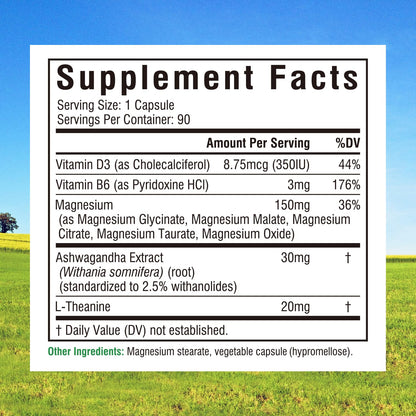 Innate Vitality Magnesium Complex, Magnesium Glycinate Citrate Malate Taurate with Ashwagandha L-Theanine Vitamin D3 & B6, High Absorption, Full Spectrum, Bones Stress Sleep Support, 90 caps Innate Vitality buy supplements Au