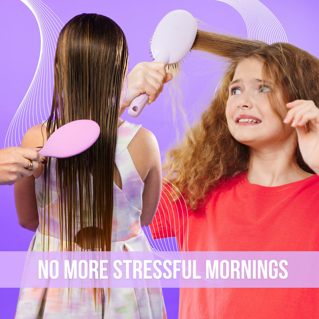 SimplyHair Ultimate Hair Extension Brush & Detangler Anti-Static, Dual Bristle Design, Soft Boar Bristle, Great for All Hair Types & Extensions - Pink & Purple Ombre Brush Ideal for Adults & Kids Simply HairBuy Supplements Australia
