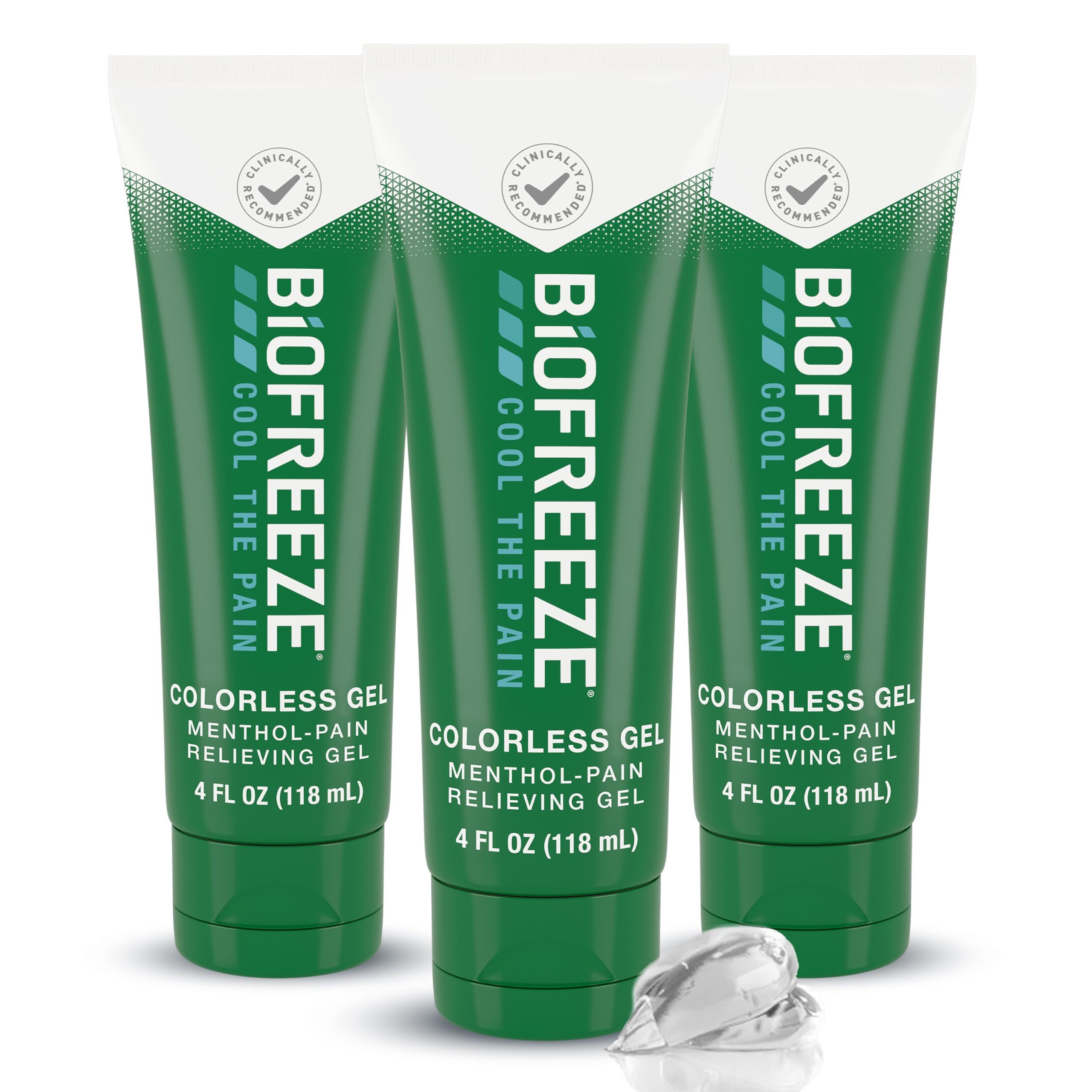 Biofreeze Pain Relief Gel for Knee, Neck, Hip, Joint, Shoulder, & Simple Backache, Arthritis Pain Reliever, Sore Muscle Relief, Colorless Menthol Gel 4 Fl Oz (Pack of 3) BiofreezeBuy Supplements Australia