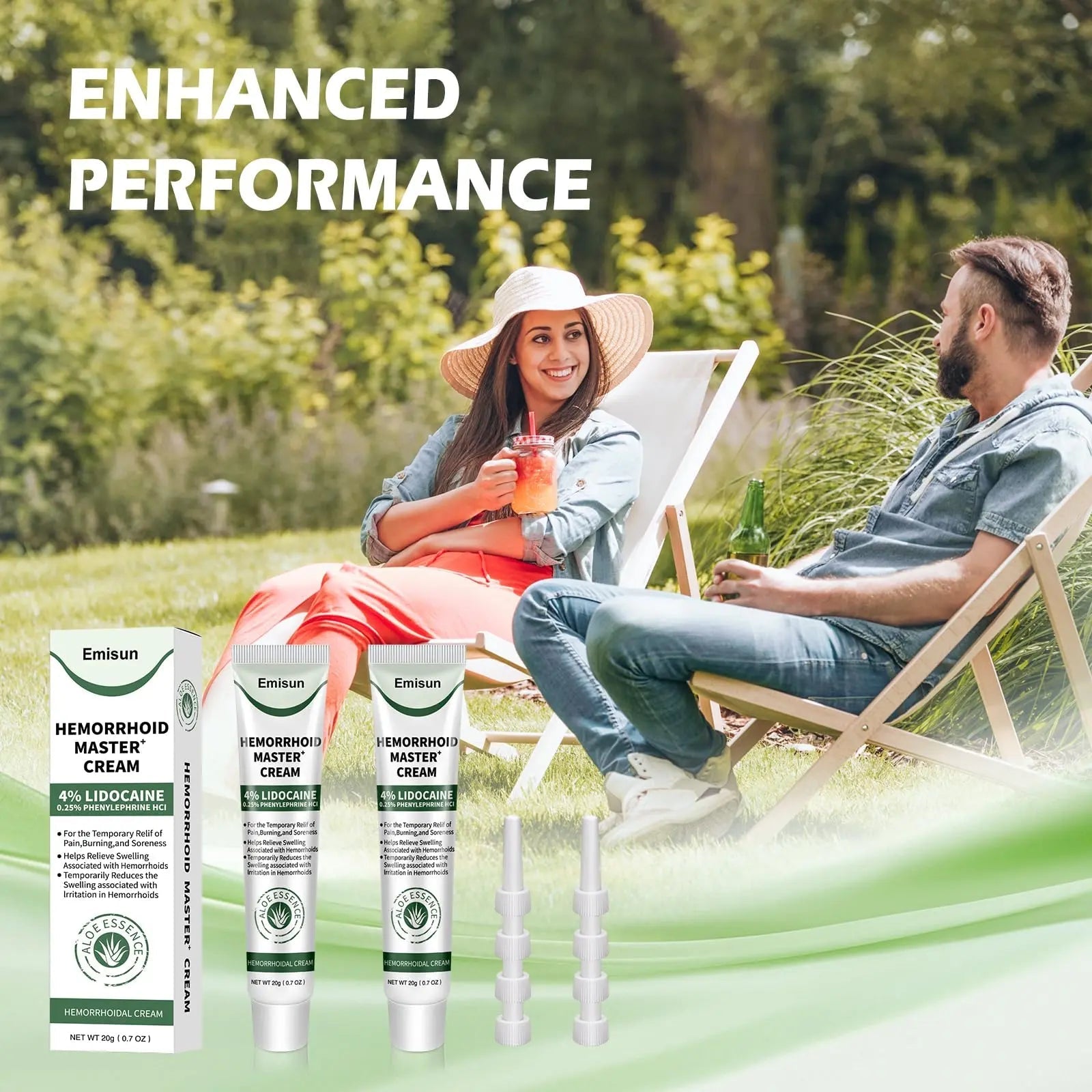 Hemorrhoid & Fissure Ointment, Hemorrhoid Treatment and Hemorrhoid Cream with Lidocaine 4% and Phenylephrine HCI for Fast Relief of Pain, Swelling, Itching, Burning, Hemorrhoidal treatment, 2 Pack-J2 EmisunBuy Supplements Australia