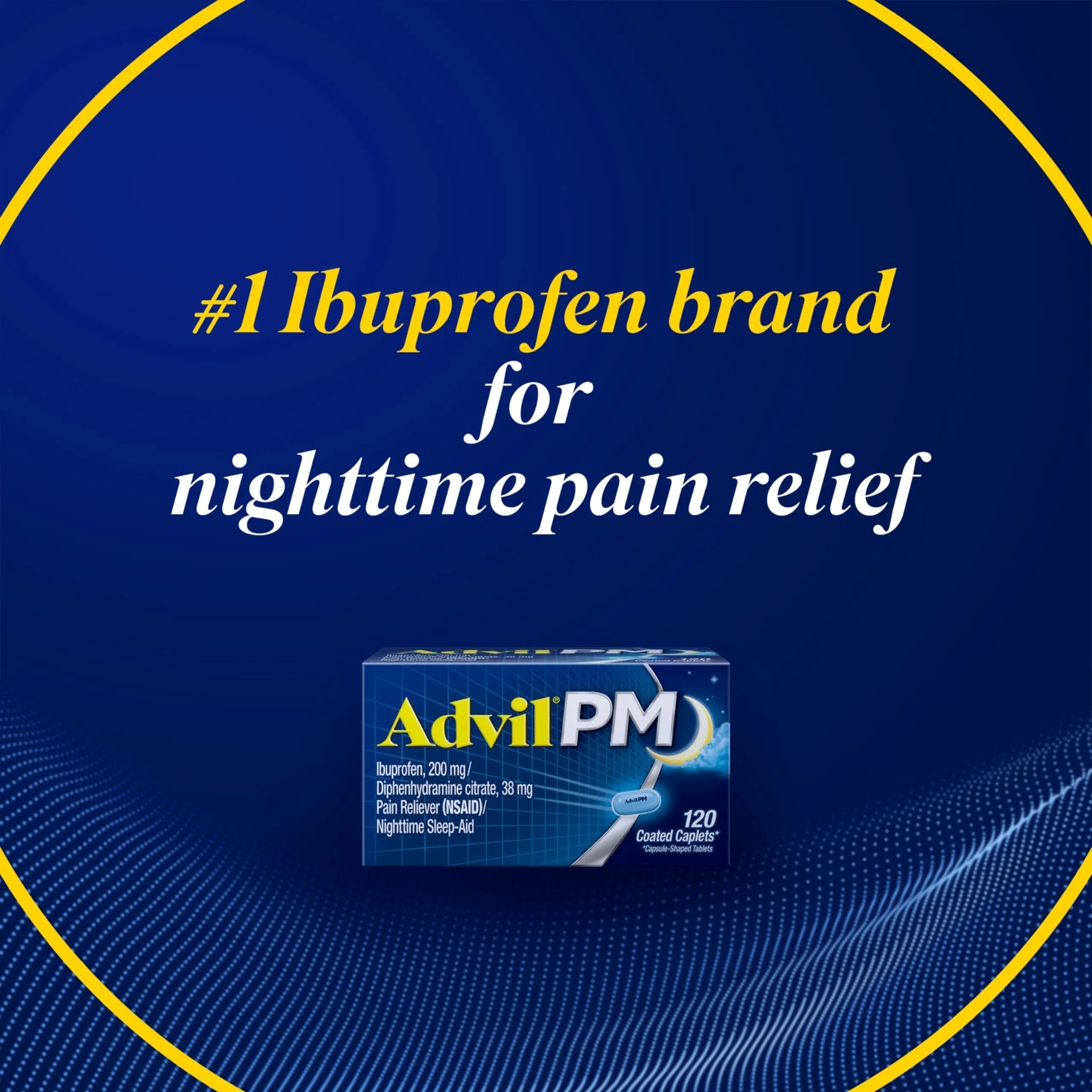 Advil PM Pain Reliever and Nighttime Sleep Aid, Pain Medicine with Ibuprofen for Pain Relief and Diphenhydramine Citrate for a Sleep Aid - 40 Coated Caplets AdvilBuy Supplements Australia