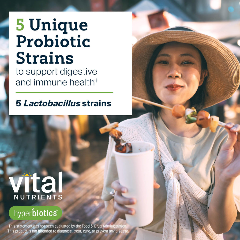 Hyperbiotics Vital Nutrients Prebiotic and Probiotic for Women and Men | 60 Billion CFU | Pre and Probiotics Supports Digestive Health, Constipation,