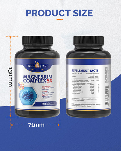 820mg Magnesium Complex 240 Veggie Capsules,for Women & Men with Magnesium Glycinate,Citrate, Malate,Taurate & L-Threonate for Sleep, Mood, Muscle Relaxation & Nerve Function Vegan Friendly, Non-GMO FreeCare buy supplements Au