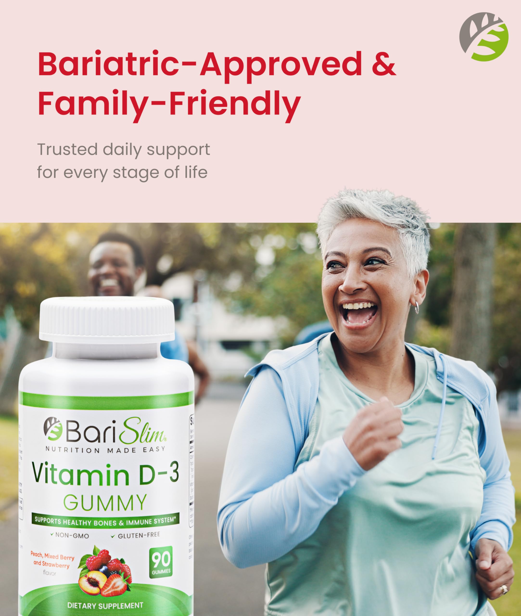 BariSlim Bariatric Vitamin D-3 Gummies - Specially Formulated Gummy Vitamin for Patients After Weight Loss Surgery - Easy to Digest and Great Tasting Fruit Flavors | 90 Fruit Chews BariSlim buy supplements Au