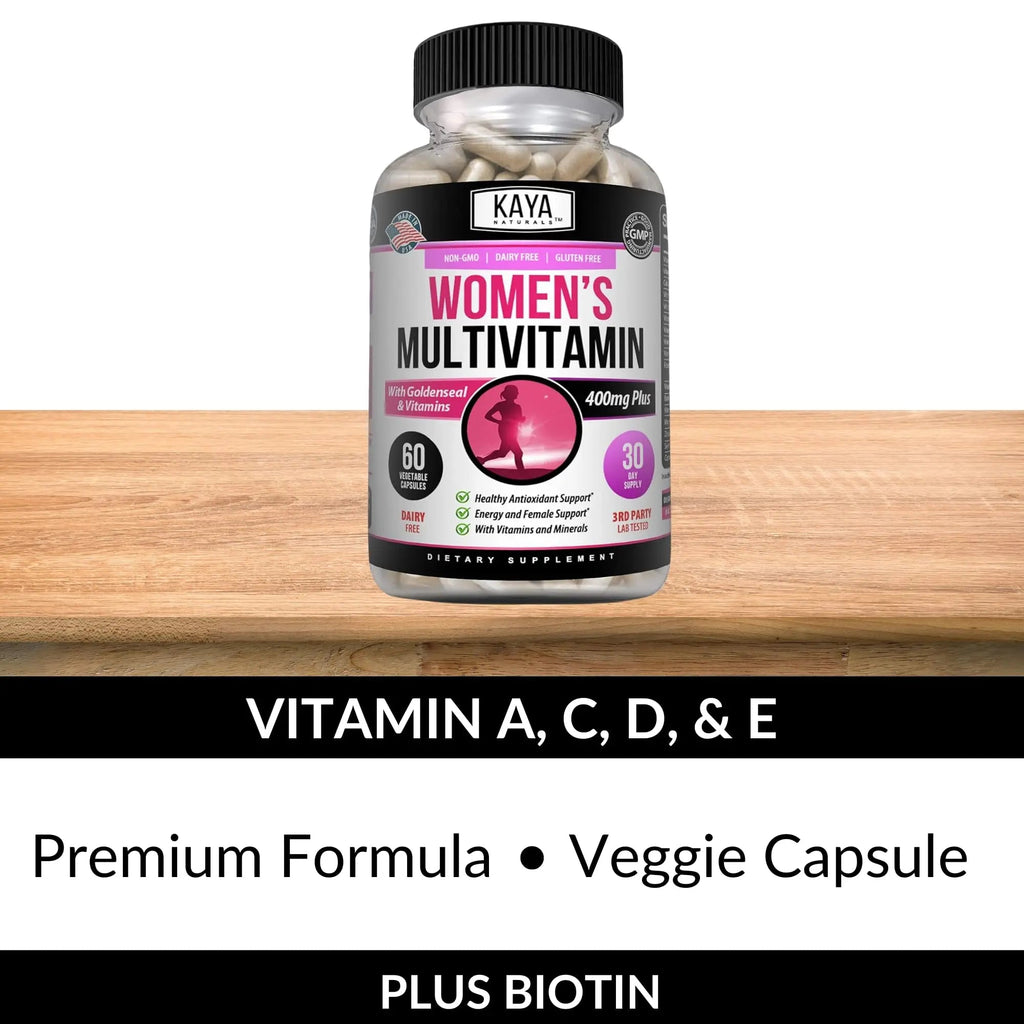 Kaya Naturals Women's Multivitamin, Overall Healthy Antioxidant, and Immune Support, Vitamins A, D, C, E, Biotin Kaya Naturals
