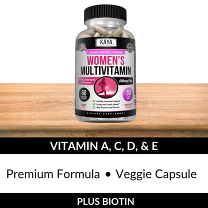 Kaya Naturals Women's Multivitamin, Overall Healthy Antioxidant, and Immune Support, Vitamins A, D, C, E, Biotin Kaya Naturals