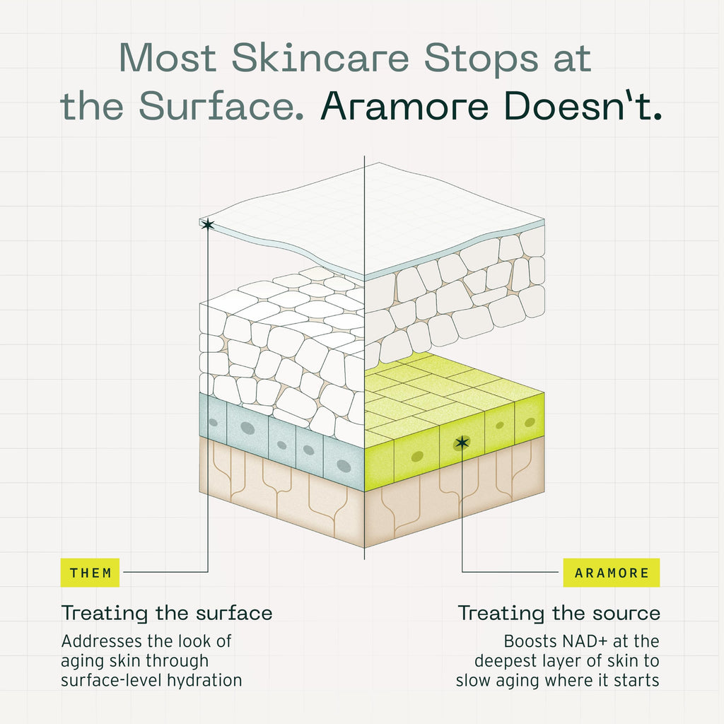 Aramore NAD+ Cell Energizing Skin Care Treatment with Proprietary NAD+ Precursor Complex, Clinically Proven to Target 12 Signs of Aging - 15ml AramoreBuy Supplements Australia