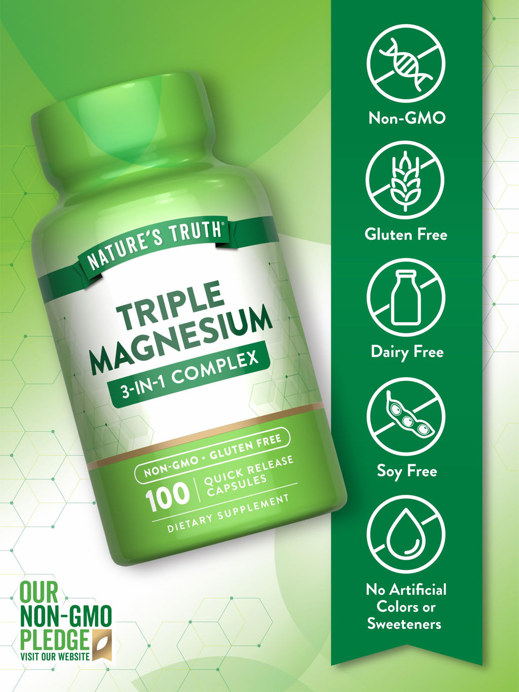 Nature's Truth Triple Magnesium Complex Supplement | 100 Capsules | 420 mg Magnesium Oxide, Citrate & Aspartate | Non-GMO & Gluten Free Nature's Truth buy supplements Au