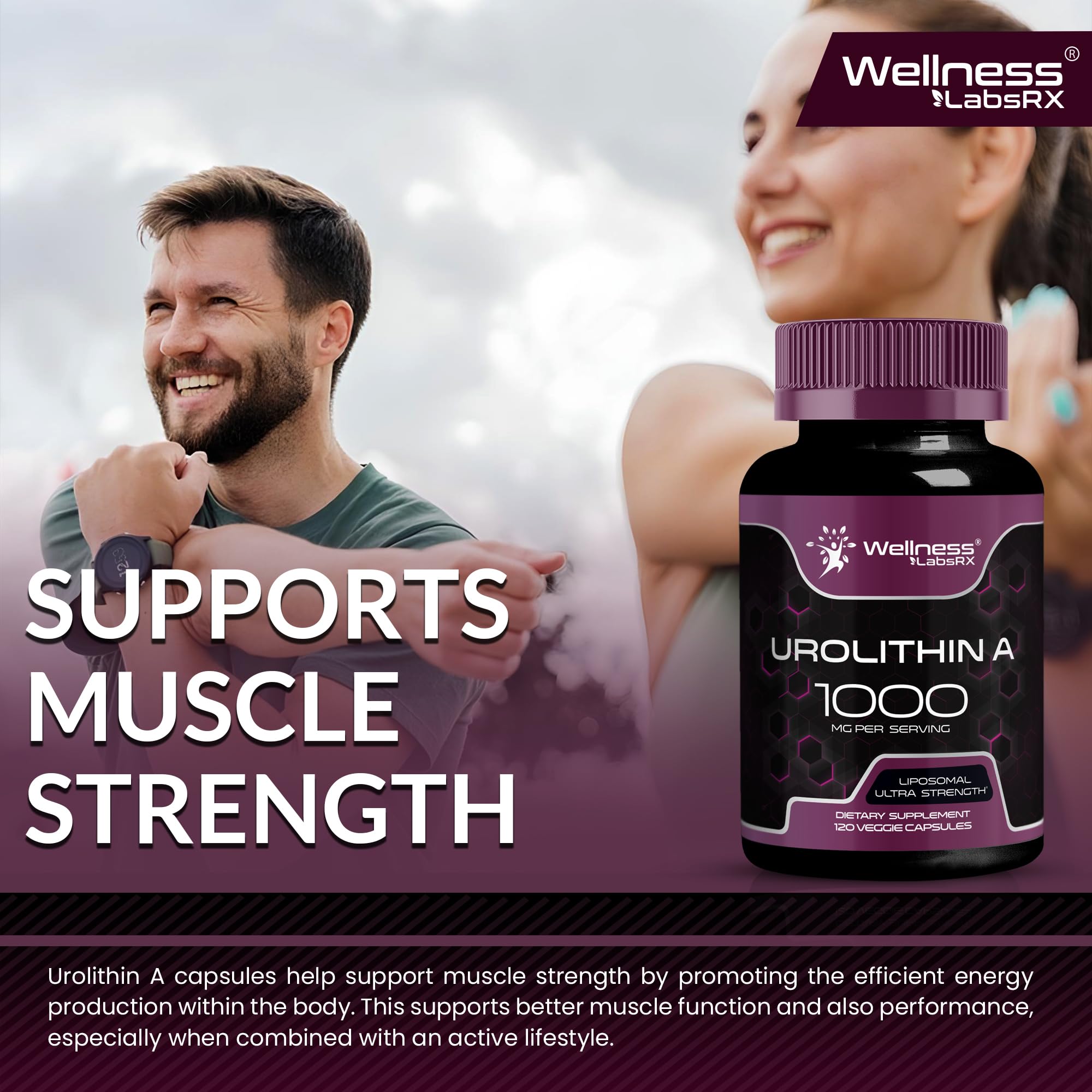 Urolithin A Supplement Capsules 1,000mg (98.9% Pure) – Advanced Urolithin A+ Formula for Cellular Renewal & Mitochondrial Support