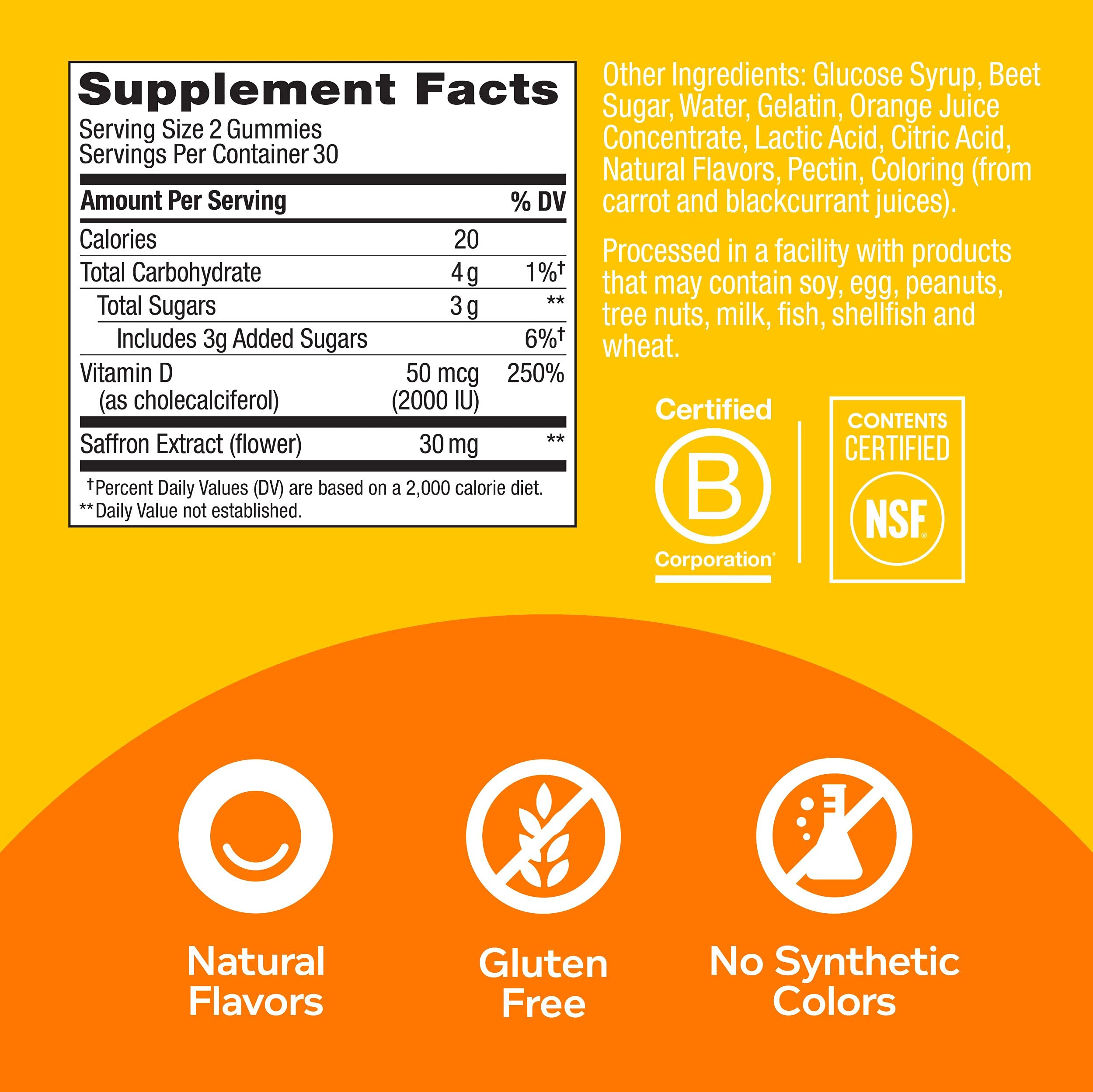 OLLY Daily Energy Gummy, Caffeine Free, Vitamin B12, CoQ10, Goji Berry, Adult Chewable Supplement & Hello Happy Gummy Worms, Mood Balance Support, Vitamin D, Saffron, Adult Chewable Supplement OLLYBuy Supplements Australia