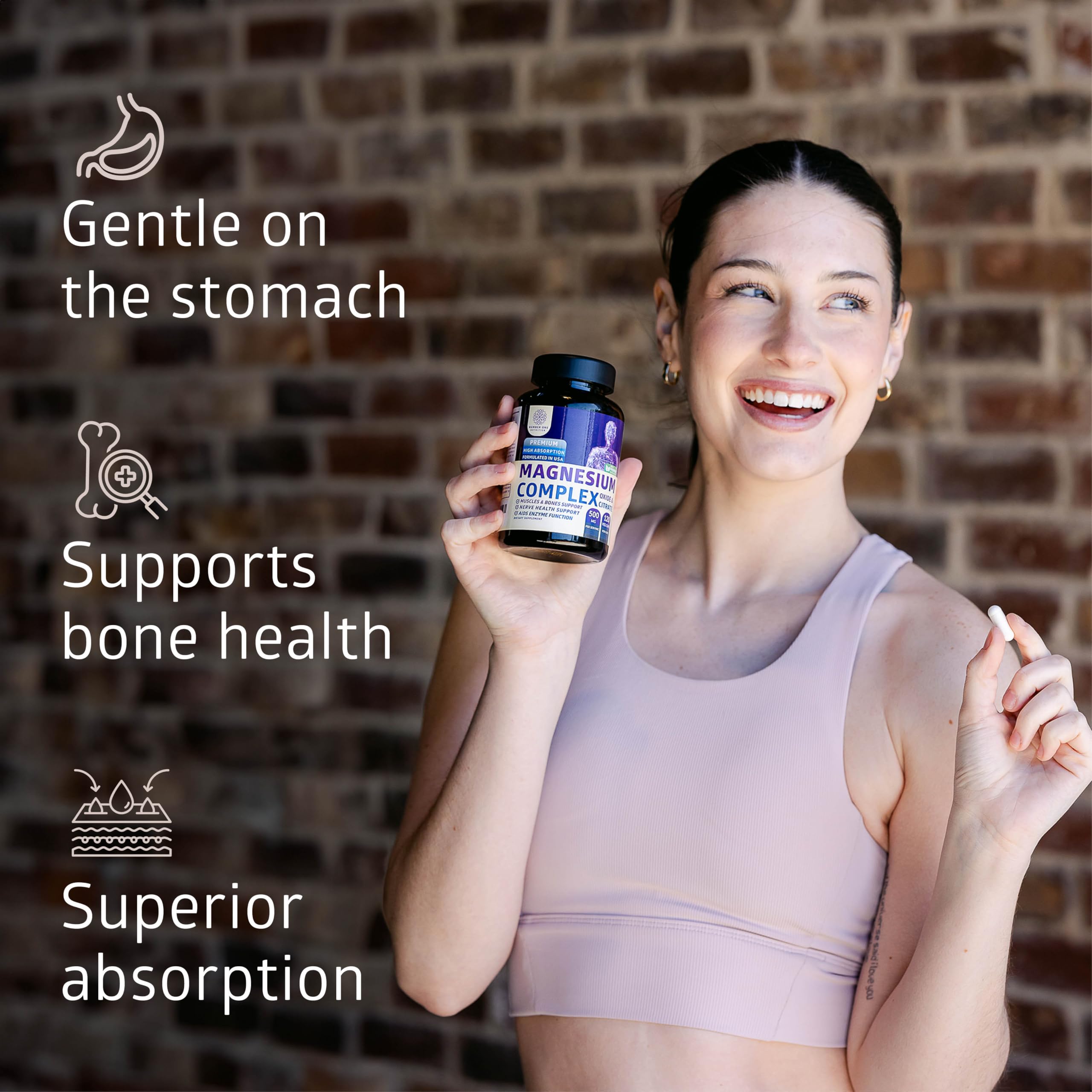 N1N Premium Magnesium Complex - High Absorption Magnesium Supplement for Women and Men to Support Regularity and Bone Health- 120 Veggie Capsules Number One Nutrition buy supplements Au