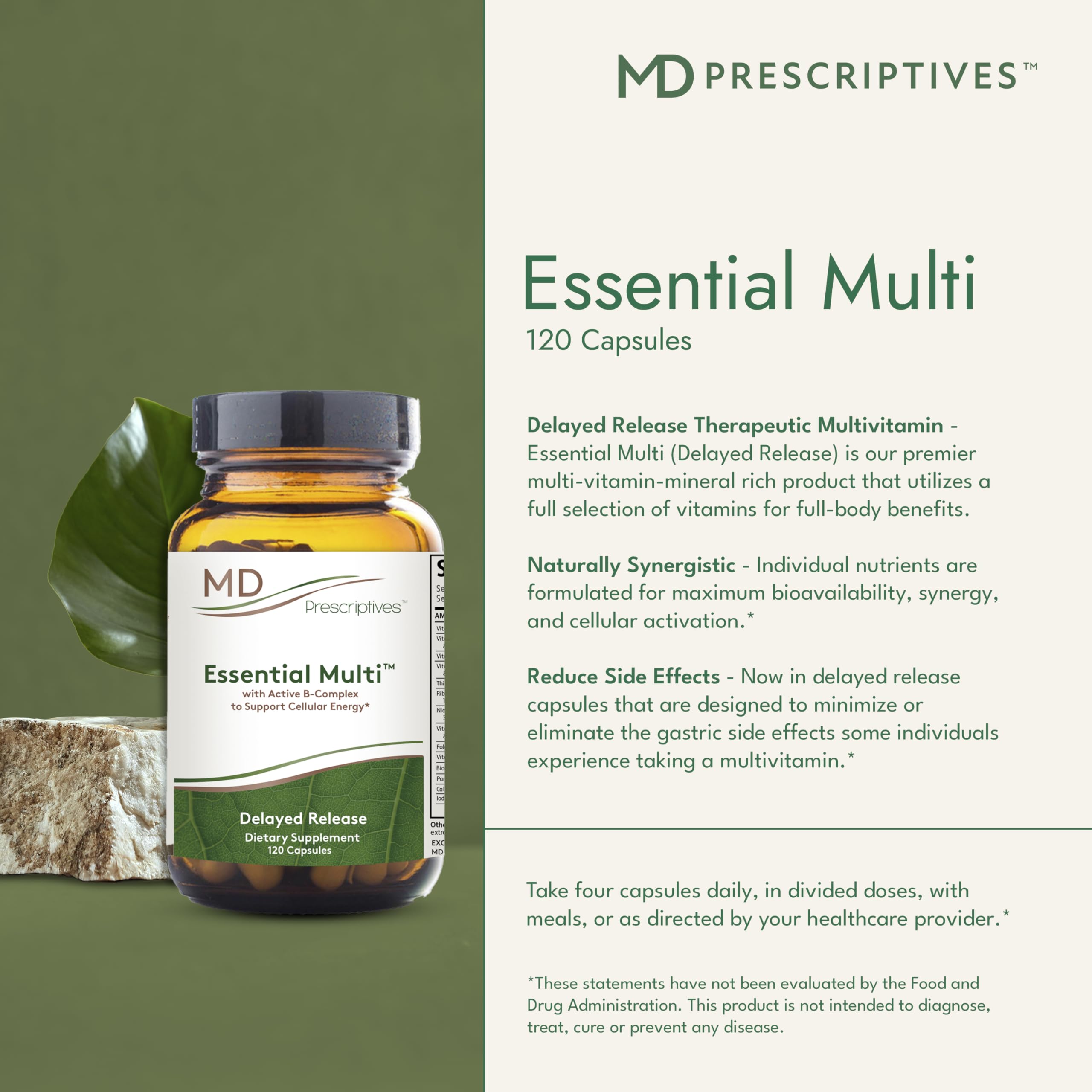 MD Prescriptives - Essential Multi (Delayed Release) - Multivitamin Mineral Complex Supplement for Enhanced Hormone Support - 120 Capsules MD PrescriptivesBuy Supplements Australia
