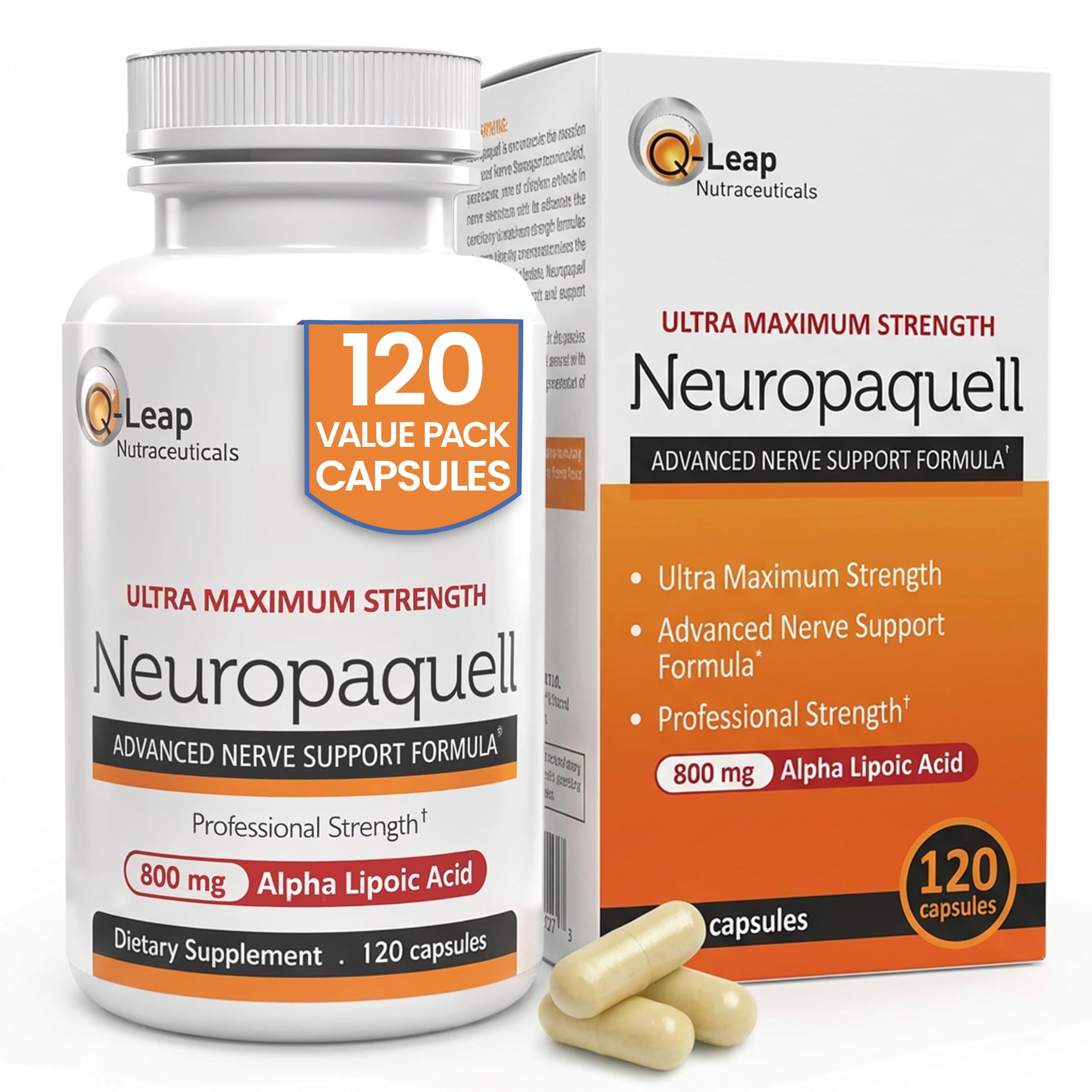 Platinum Health Alpha Lipoic Acid for Neuropathy Nerve Pain Support, Supplement, B Vitamins, L Arginine, All Natural Maximum Strength Neuropaquell for Discomfort in Feet, Hand, Toes,120 Capsules,800mg Platinum HealthBuy Supplements Australia