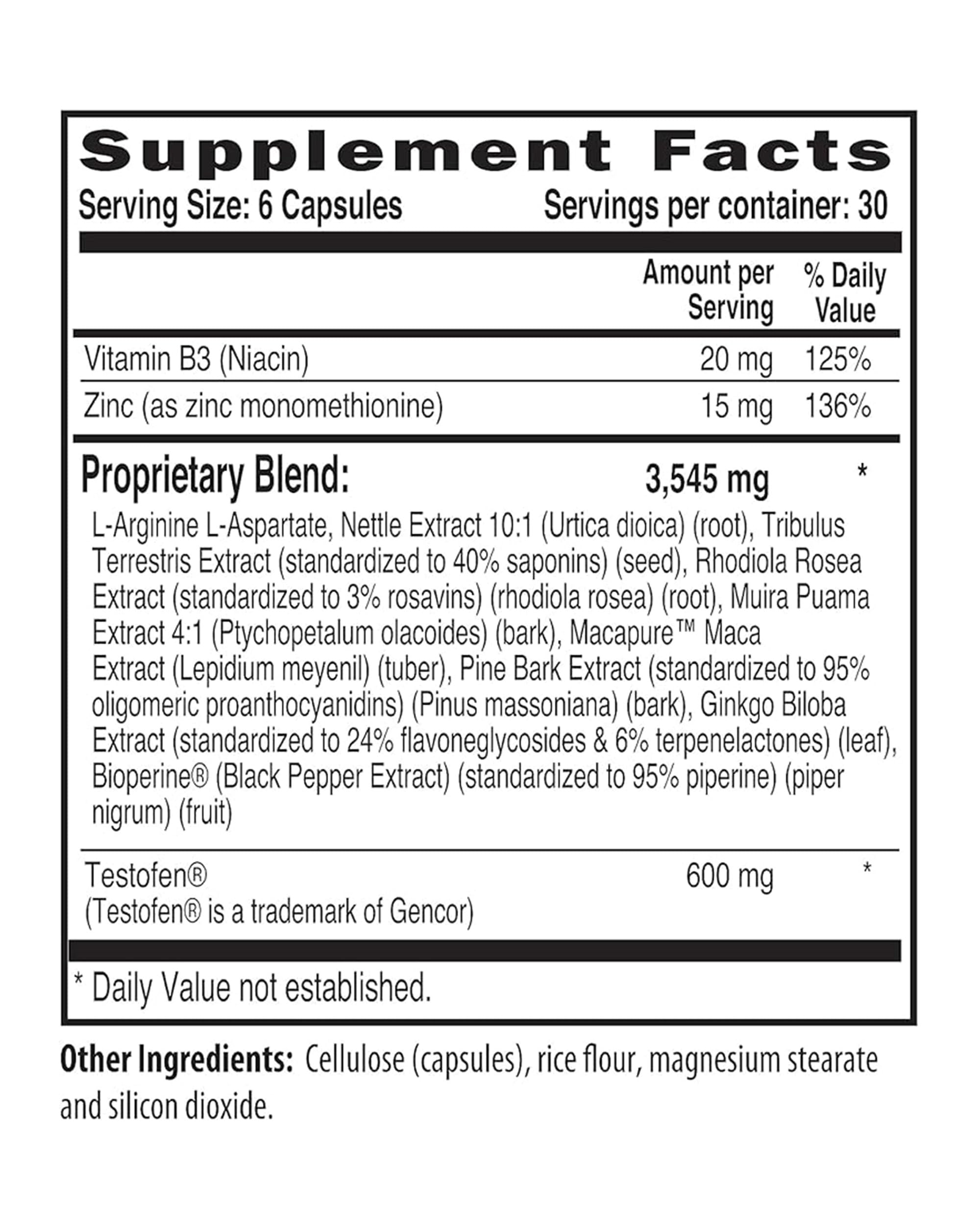 NaturalSlim Natural Booster for Men - Male Enhancing Supplement with Ginkgo Biloba, L Arginine, Zinc, Vitamin B3, & Testofen for Energy, Muscle Builder & Metabolism - 180 Capsules