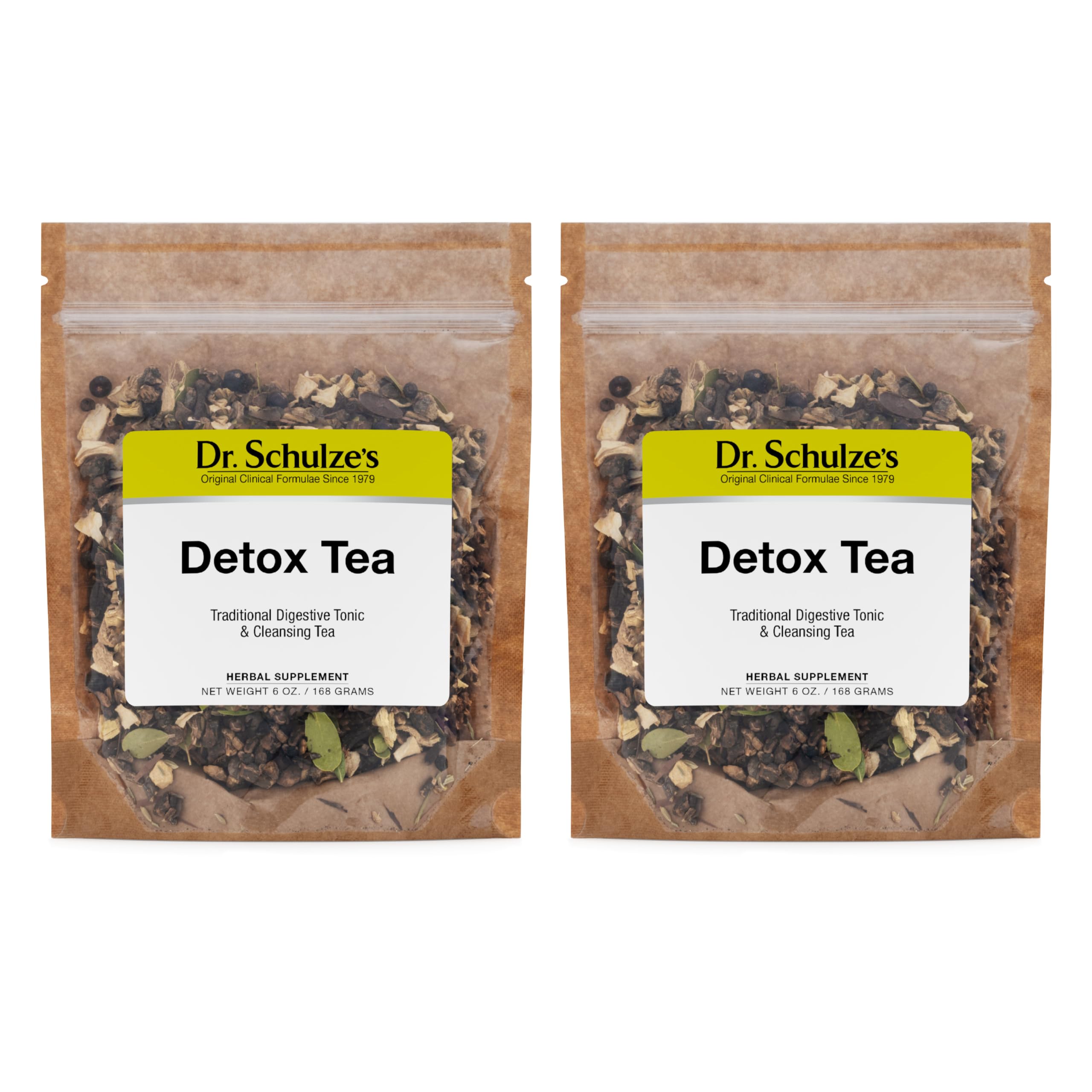Dr. Schulze's Detox Tea - Gentle Cleansing Tea for Digestive Health - Inner Body Refresh - Bowel Support - Natural, Plant-Based Ingredients - Gluten-Free & Vegan - 6 oz (32 Servings) - 2 Pack Dr. Schulze'sBuy Supplements Australia