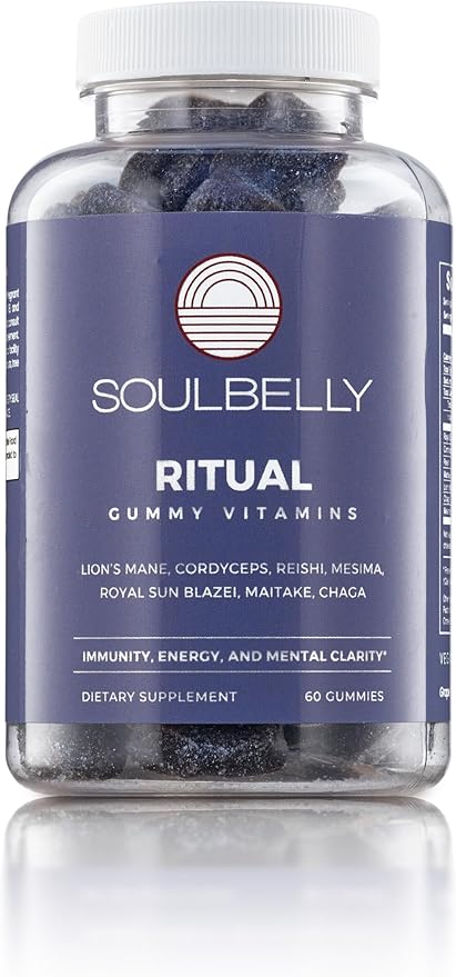 SOULBELLY Multi-Mushroom | Ritual Vitamin Gummies for Energy, Focus and Immune Balance | Vegan | Gluten-Free | Non-GMO | 60 Count SOULBELLY buy supplements Au
