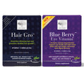 NEW NORDIC Hair & Eye Support Tablets Bundle, Hair GRO Natural Hair Growth and Blue Berry Eye Vitamin Supplements NEW NORDICBuy Supplements Australia