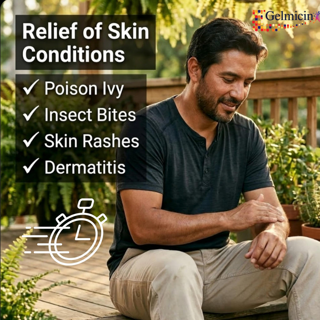 Gelmicin Cream 40g Skin Allergies, Skin Itch, Skin Rashes, Poison Ivy Relief- Contains 1.41 oz Gelmicin buy supplements Au