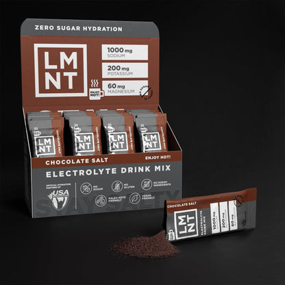 LMNT Zero Sugar Hot Chocolate or Coffee Mixer - Chocolate Salt | Drink Mix | 30-Count