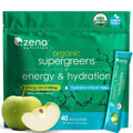 Zena Nutrition Organic Super Greens Energy & Hydration Powder, 70+ Superfoods, 0 Sugar, 5G Fiber, Spirulina, Chlorella, Prebiotics/Probiotics, Natural Caffeine + Electrolytes, 40 Drink Mix Packets Zena NutritionBuy Supplements Australia