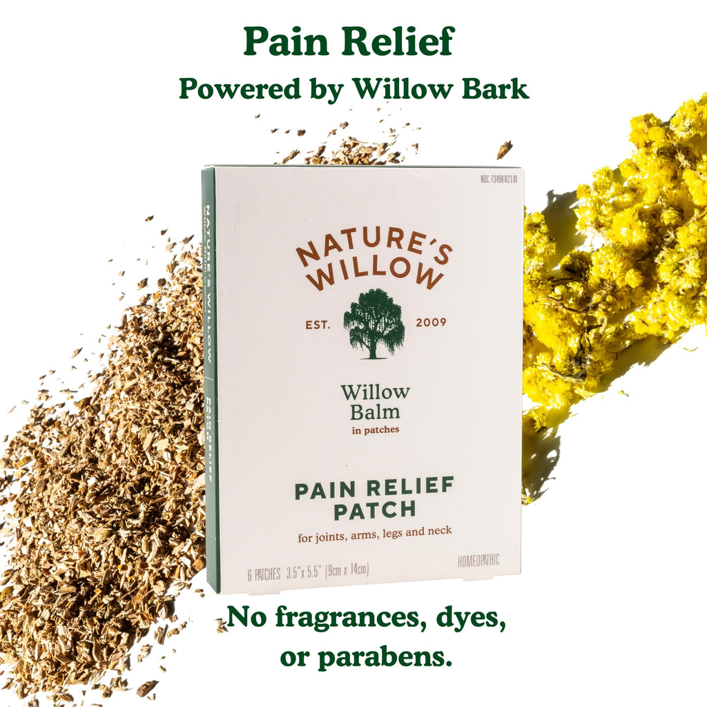 Nature's Willow Natural Pain Relief Patches for Muscles & Joints | Fast-Acting with White Willow Bark | Free from Artificial Fragrances & Dyes | 6 Patches per Pack (3-Pack) Nature's WillowBuy Supplements Australia