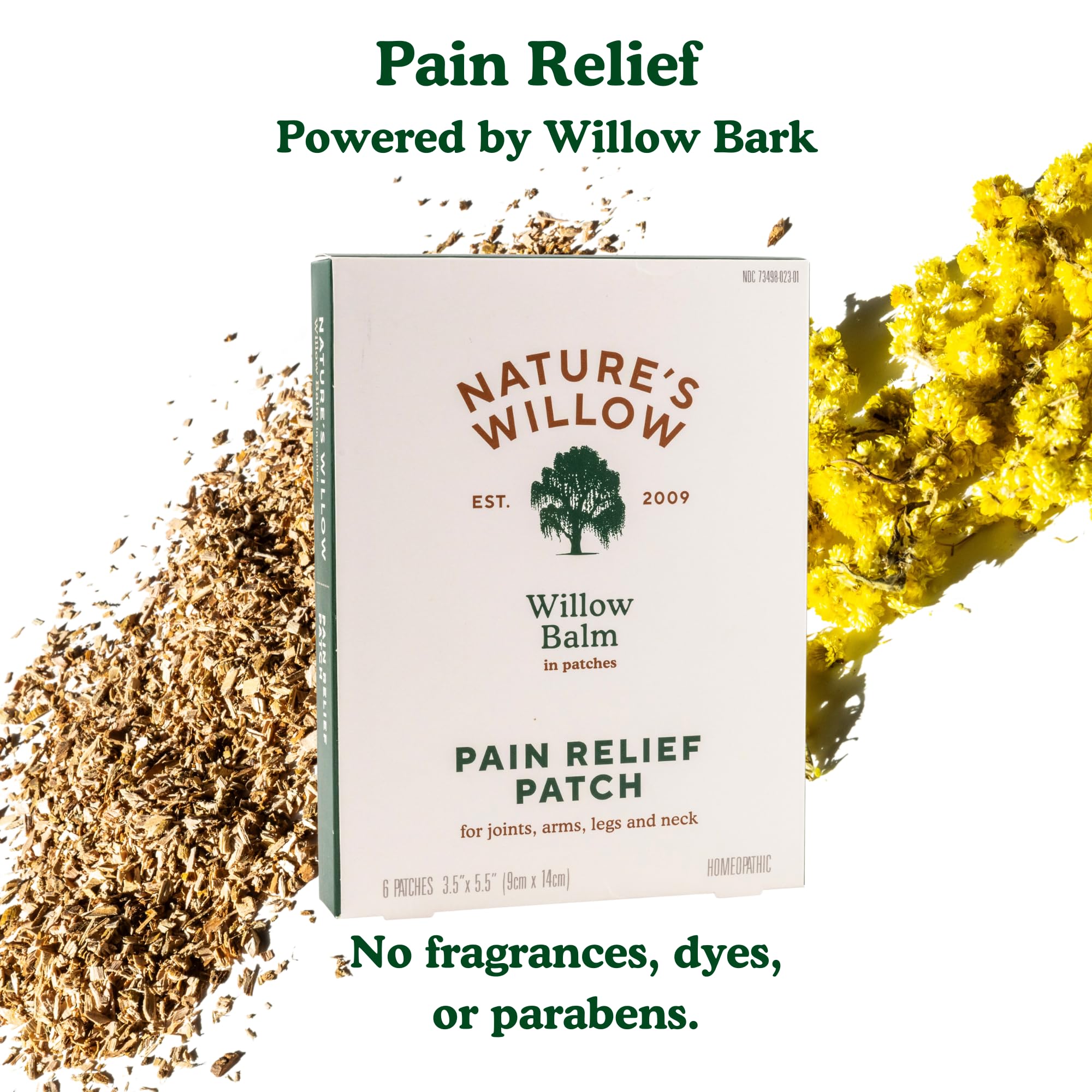 Nature's Willow Natural Pain Relief Patches for Muscles & Joints | Fast-Acting with White Willow Bark | Free from Artificial Fragrances & Dyes | 6 Patches per Pack (3-Pack) Nature's WillowBuy Supplements Australia