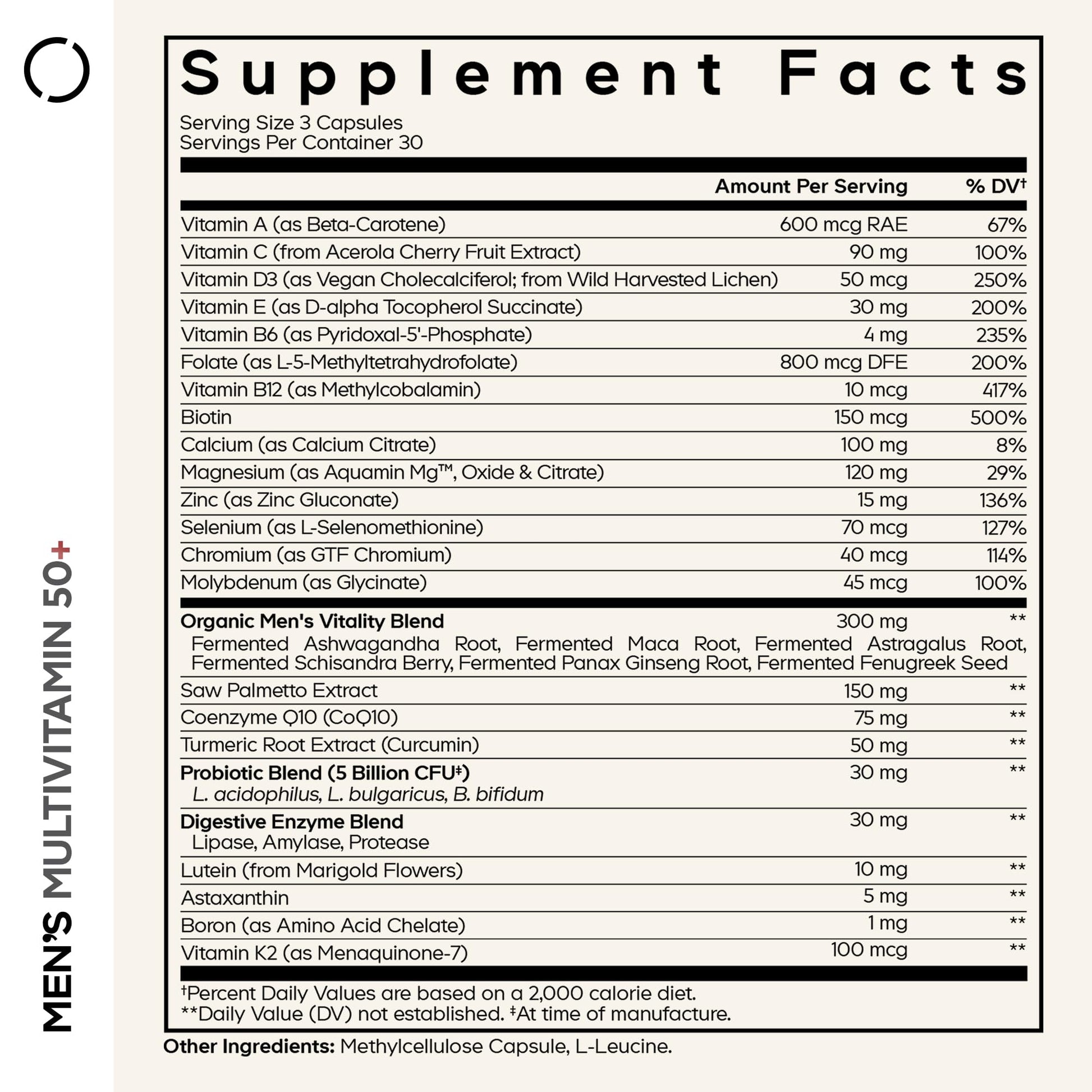 Codeage Men's Multivitamin 50+ Supplement - Essential Vitamins for Men Over 50 Years Old, Minerals, CoQ10, Turmeric, Saw Palmetto, Maca, Panax Ginseng, Probiotics & Botanicals - Non-GMO - 90 Capsules CodeageBuy Supplements Australia