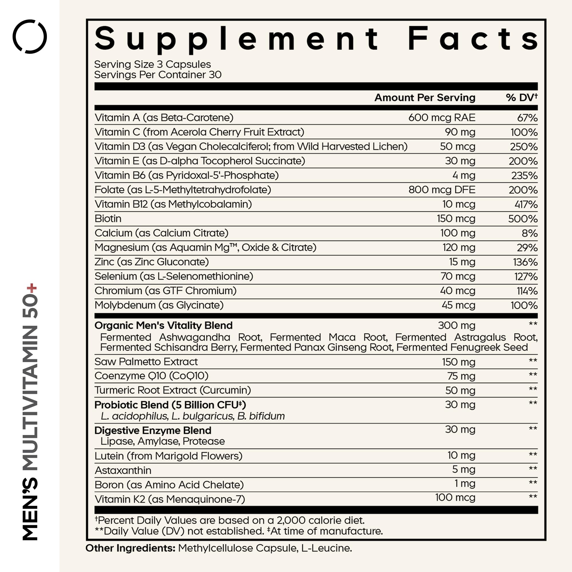 Codeage Men's Multivitamin 50+ Supplement - Essential Vitamins for Men Over 50 Years Old, Minerals, CoQ10, Turmeric, Saw Palmetto, Maca, Panax Ginseng, Probiotics & Botanicals - Non-GMO - 90 Capsules CodeageBuy Supplements Australia