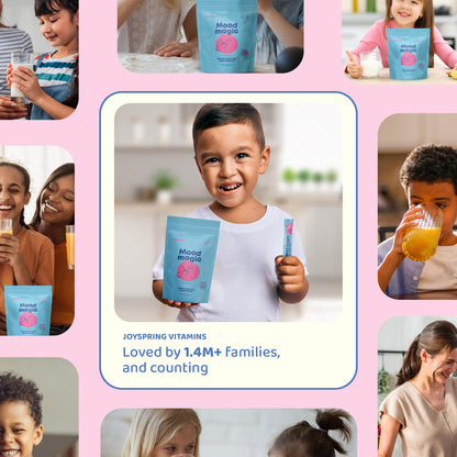 JoySpring Mood Magic for Kids – Natural Mood Support Pixie Sticks Candy with Saffron Extract, Magnesium Citrate & Vitamin D3 | Sugar-Free Powder Drink or Candy | 25 Servings | 4+ Years