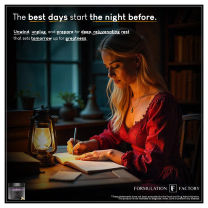 Formulation Factory The Night Before 10-in-1 Sleep Support | Melatonin 4mg, Magnesium Glycinate 300mg, L-Theanine, Glycine & More | Supports Relaxation, Calm & Recovery (120 Capsules 2 Month Supply) Formulation Factory buy supplements Au