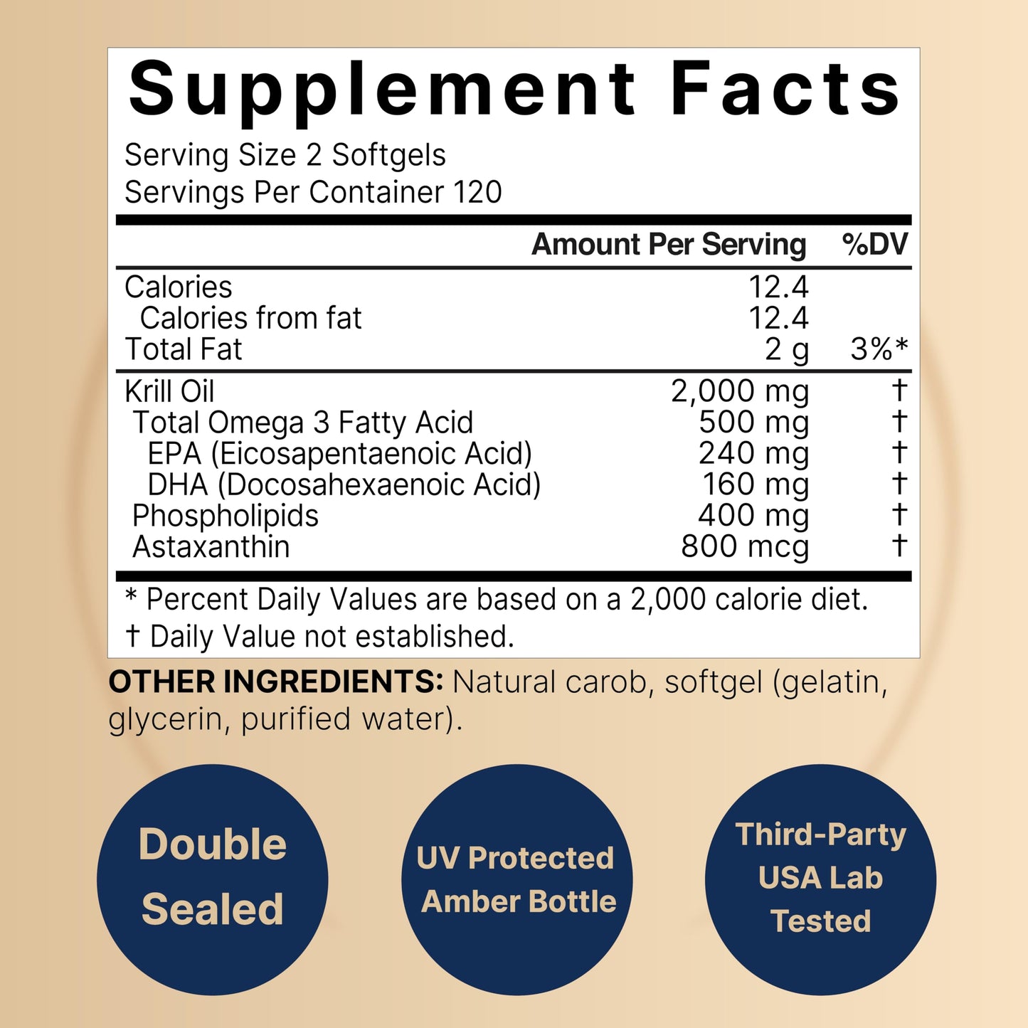 NatureBell Antarctic Krill Oil 2000mg Supplement, 240 Softgels, 3X Strength Natural Source of Omega-3s, EPA 240mg + DHA 160mg + Astaxanthin 800mcg